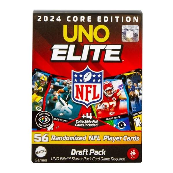 [限定版]ウノ エリート NFL ドラフトパック コレクターカード 4枚のサプライズホイルカード付き...