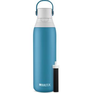 お取り寄せ ブリタ プレミアム ステンレス 浄水ウォーターボトル ブルージェイ 590ml ストロー付き Brita 20oz Premium Stainles