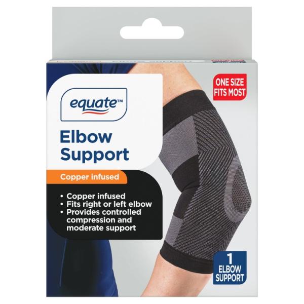 お取り寄せ エクエート 銅繊維入りコンプレッション肘サポーター 1個 フリーサイズ Equate C...