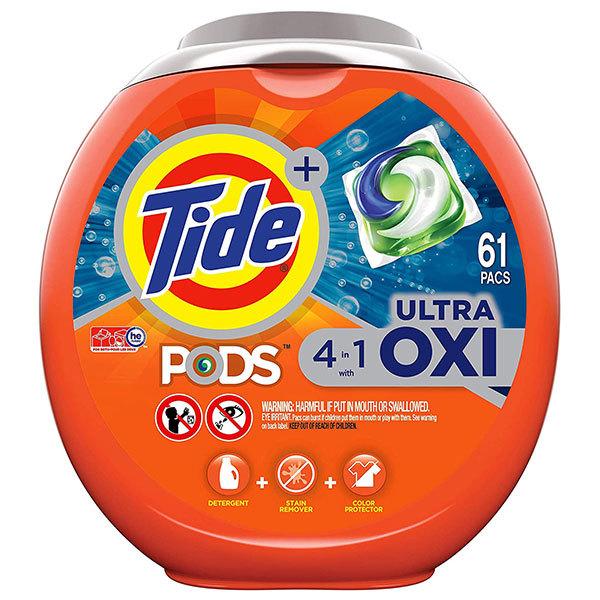 洗濯用ジェルボール 衣類 洗剤 タイドポッズ 4 in 1 ウルトラオキシ 61個入り Tide(タ...