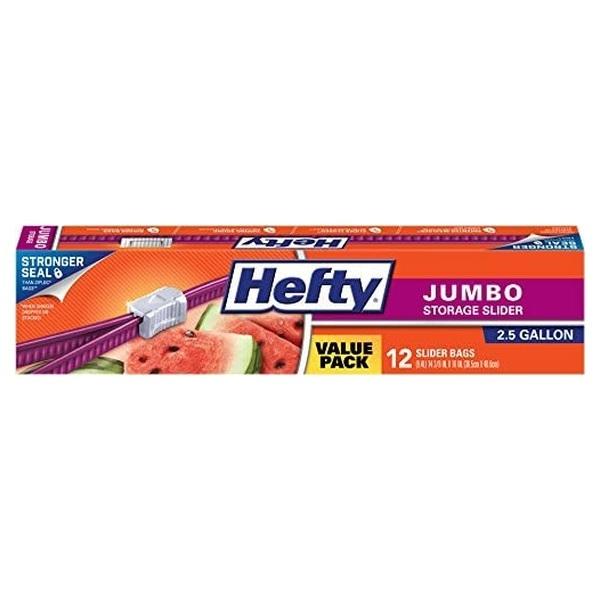 ヘフティー スライダー チャック付き袋 食品保存袋 大 12袋 Hefty Slider Jumbo...