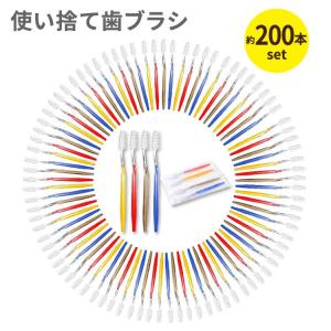 ヨーク・オラ 使い捨て歯ブラシ 個別包装 普通毛 約200本セット YOUKE OLA Disposable Toothbrushes Individually Packaged 大人用 大量 旅行 出張｜speedbody