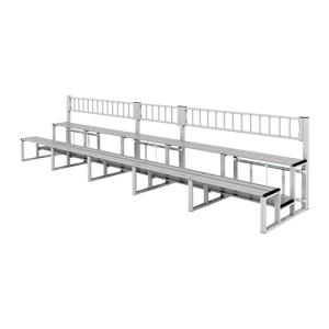 折りたたみ式アルミ製観覧席2段5連セット手すり付 (SPD-351/K-25ST)