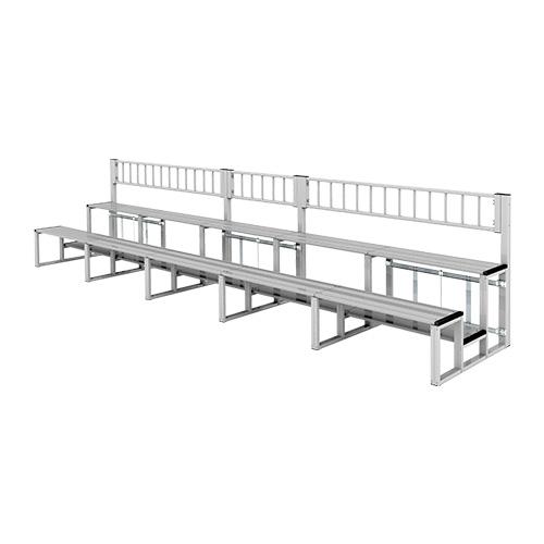 折りたたみ式アルミ製観覧席2段5連セット手すり付 (SPD-351/K-25ST)