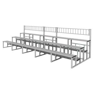 折りたたみ式アルミ製観覧席3段5連セット手すり付 (SPD-353/K-35ST)