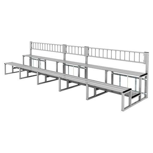 折りたたみ式アルミ製観覧席足場ワイドタイプ2段5連セット手すり付 (SPD-355/K-FW25ST...