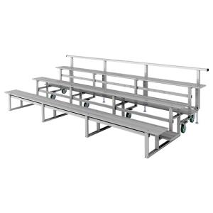 アルミ製移動観覧席3段手すり付 (SPD-372/K-FW3STK)