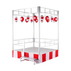 折りたたみ式アルミ製やぐらステージ(小)H400手すり付 (SPD-601/YS-S40ST)