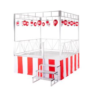 折りたたみ式アルミ製やぐらステージ(小)手すり付 (SPD-603/YS-S90WT)