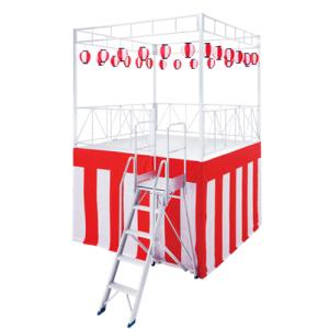 折りたたみ式アルミ製やぐらステージH1800手すり付 (SPD-606/YS-M18WT)