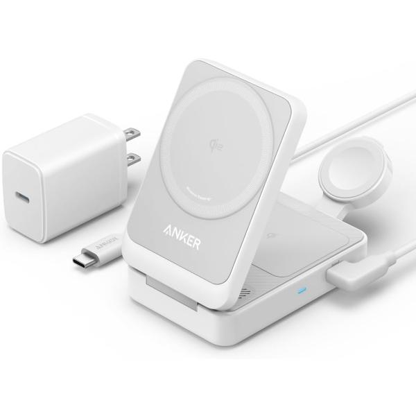 【新品】【即納】【ホワイト】Anker MagGo Wireless Charging Statio...