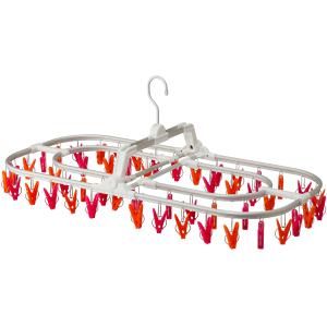 コグレ Kogure アルミジャンボ角ハンガー52 ピンク&amp;オレンジ 洗濯物 洗濯 ハンガー 洗濯物干し 回転 隠し干し 二重フレーム からみにくい 金属製 ピン