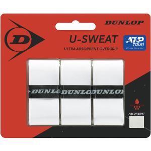 DUNLOP ダンロップテニス オーバーグリップ ドライタイプ 3本入 U−SWEAT 3PCS DTA2041 ホワイト｜spg-sports