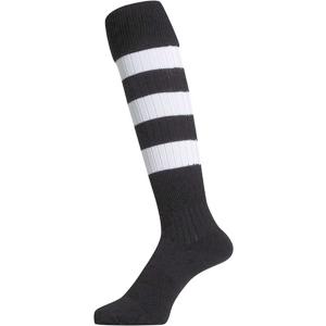 マイン mine ラグビー ソックス RUGBY SOCKS メンズ ブラック×ホワイト 25-27cm ストッキング 靴下 耐摩耗性 サッカー 部活 クラブ チーム トレーニン