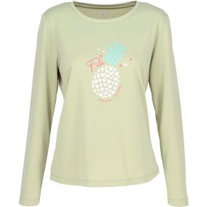 フィラ FILA ロングスリーブグラフィックTシャツ レディース ウィメンズ 女性 テニスウェア トップス インナー 長袖 ロンT メッシュ 吸水 速乾 UVカッ