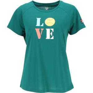 フィラ FILA グラフィックTシャツ レディース ウィメンズ 女性 テニスウェア トップス 半袖 吸水速乾 UVカット 高機能 汗染み防止 テニスボール ワッ