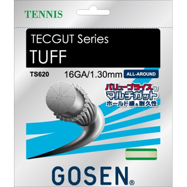 GOSEN ゴーセン 硬式テニス ガット テックガット タフ 16 ホワイト TS620W