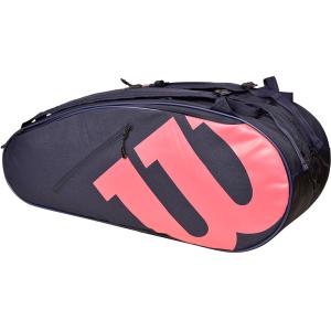 Wilson ウイルソン テニス チームJ ラケットバッグ ネイビー ピンク TEAMJ 6PK RACKET BAG 6本まで収納可能 キャリーバッグ ケース 収納 部活 練習 試合 大会 W｜spg-sports