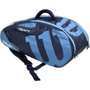 Wilson ウイルソン テニス用ラケットバッグ　TEAM　J　6PACK　ネイビー×ブルー　ラケット6本入 WRZ643806｜spg-sports