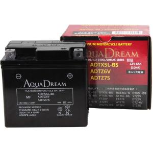 AQUA DREAM アクアドリーム ADTX5L-BS/ADTZ6V/ADTZ7S シールド型 MF(PLATINUM) 液入充電済 バイク用バッテリー (YTX5L-BS/YTZ6V/YTZ7S/互換)｜sphkk