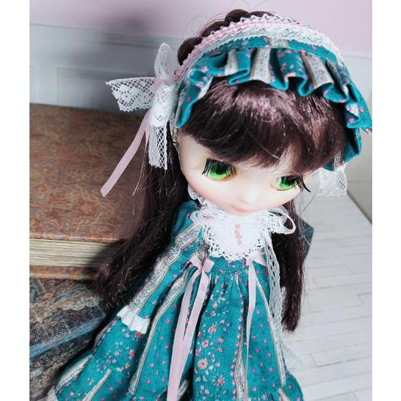 [20cmDoll・ミディブライス用]アウトフィット / ＊虹色ドロップ＊ 「ブルーグリーンのワンピ...