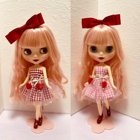 1/6Doll・ネオブライス用  mignonne fille　ギンガムチェックワンピース