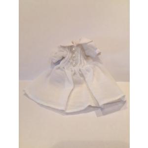 [1/6Doll・ネオブライス用] パールボタンシフォン無地ワンピース (ホワイト) ※ネコポス可