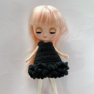 11cmDoll・プチブライス用]カントリー帽子とニットワンピースの
