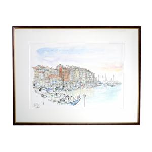 019】水彩(葦ペン画) 原画「イタリア・ベネチアの町」 : スピカ工房