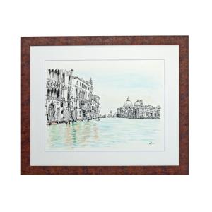 019】水彩(葦ペン画) 原画「イタリア・ベネチアの町」 : スピカ工房