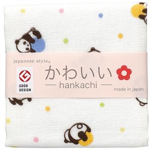 表ガーゼ・裏パイルの使いやすいタオル　japanese　style　＜ころころぱんだ　ハンカチ＞　約30×30cm