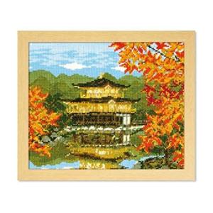オリムパス製絲 ししゅうキット フレーム 秋の金閣寺 7416