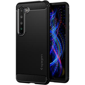 AQUOS R5G ケース Spigen ラギッド・アーマー ストラップホール付属 TPU 米軍MIL規格取得 衝撃吸収 指紋防止 薄型 軽量 シュピゲン ACS01047