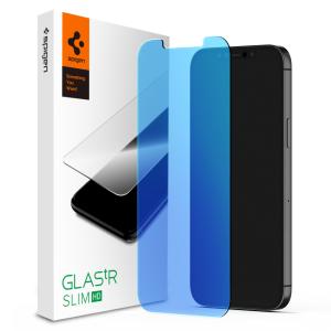 iPhone 12 mini ガラスフィルム Spigen Glas tR Antiblue HD(1Pack) ブルーライト軽減 液晶保護 シュピゲン AGL01536