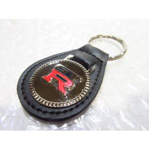 日産 GT-R(3Dロゴ) 本革キーホルダーS NISSAN 【type5】