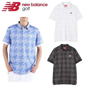 ニューバランス ゴルフ メンズ ポロシャツ ロゴ×千鳥格子 半袖 カラーシャツ  New Balance Golf 012-4168003 2024年春夏モデル｜spiralgolf2018