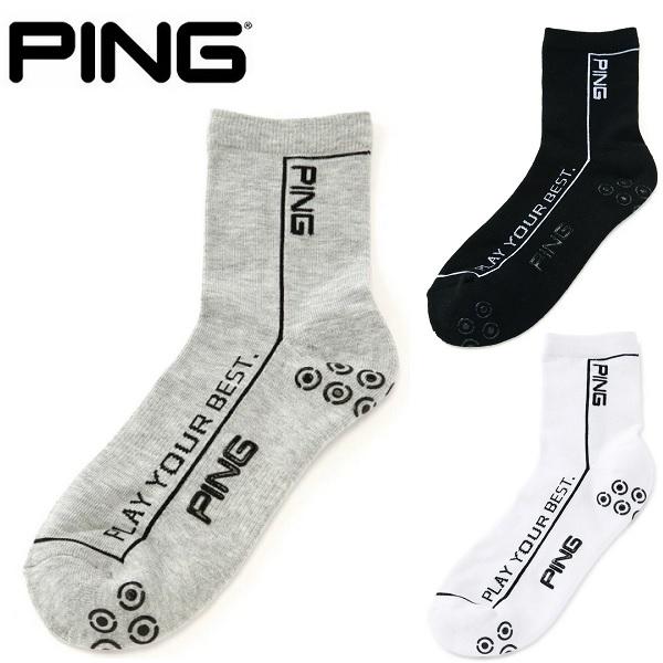 ピン ゴルフ ソックス ポリエステル綿混ショートソックス メンズ PING 621-5186103【...