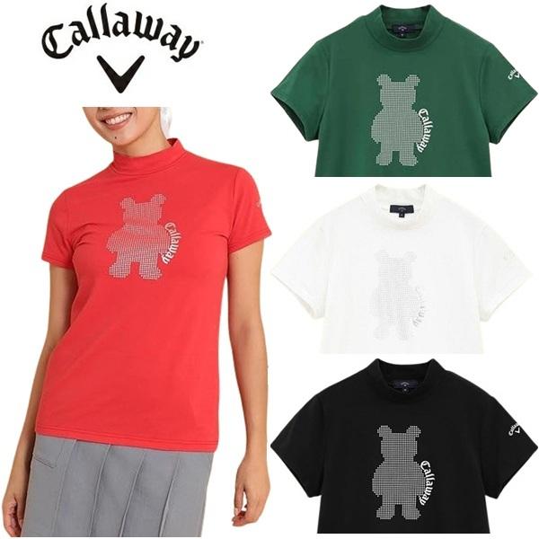 キャロウェイ ゴルフ レディース シャツ メタリックプリント 半袖 モックネックシャツ Callaw...