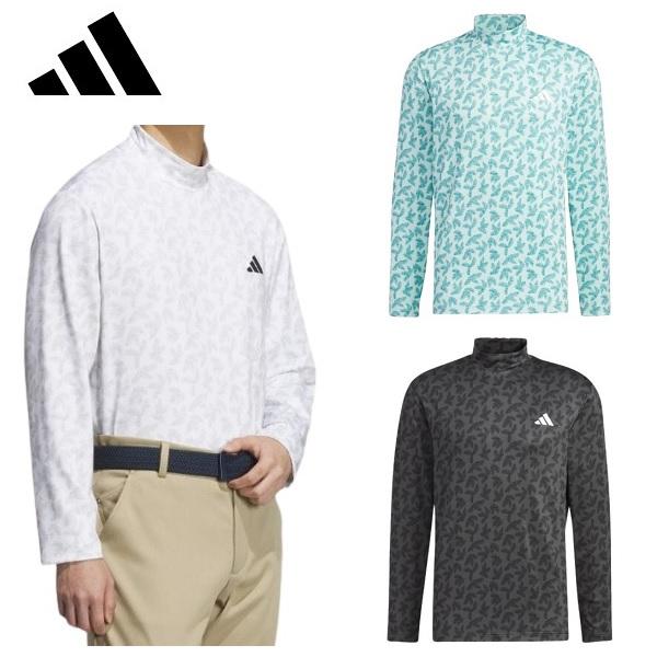 アディダス ゴルフ パームリーフプリント モックネック 長袖ストレッチシャツ メンズ adidas ...
