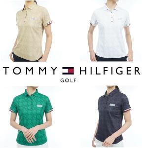 トミーヒルフィガー ゴルフ レディース THプリント トリコライン ポロシャツ TOMMY HILFIGER THLA313｜spiralgolf2018