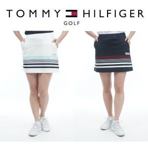 トミーヒルフィガー ゴルフ レディース パネルボーダー ポンチスカート TOMMY HILFIGER THLA331｜spiralgolf2018