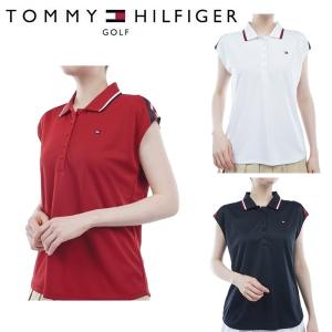 トミーヒルフィガー ゴルフ レディース トリコロール フレンチスリーブシャツ TOMMY HILFIGER GOLF THLA409 2024年春夏モデル