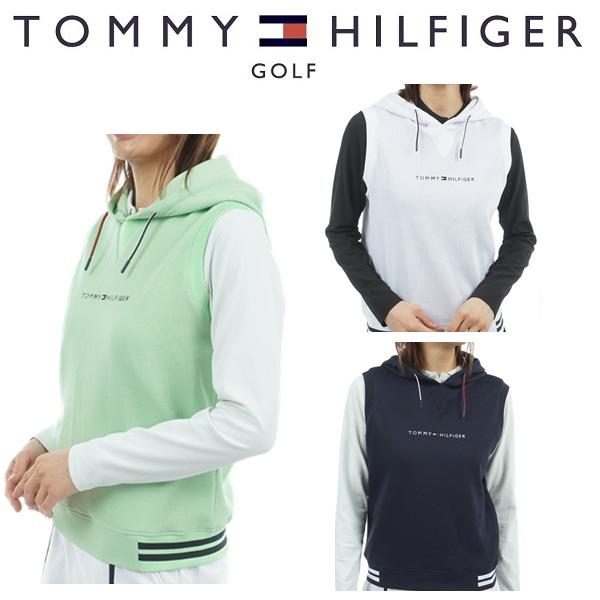 トミーヒルフィガー ゴルフ レディース ワッフル スウェットフーディーベスト TOMMY HILFI...