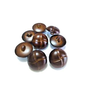 手芸 素材 ボタン 20mm 茶色系 皮風 ポリエステル系 くるみ