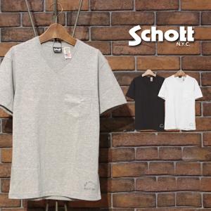 Schott(ショット) Tシャツ (3133036) VネックTシャツ SCHOTT BASIC V TEE メンズ｜spisurre