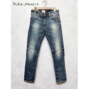 NUDIE JEANS(ヌーディージーンズ) デニム パンツ シンフィン THIN　FINN ”WORN PEPAIRED”（NJ19WDL1M015） レングス30｜spisurre