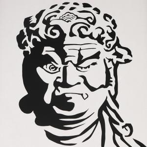 不動明王 切り絵 A2の詳細画像1
