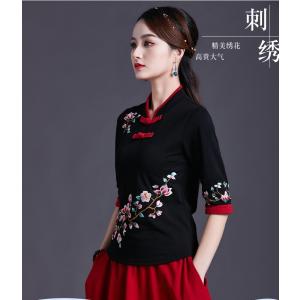 Tシャツ チャイナ トップス 太極拳 七分 レ...の詳細画像5