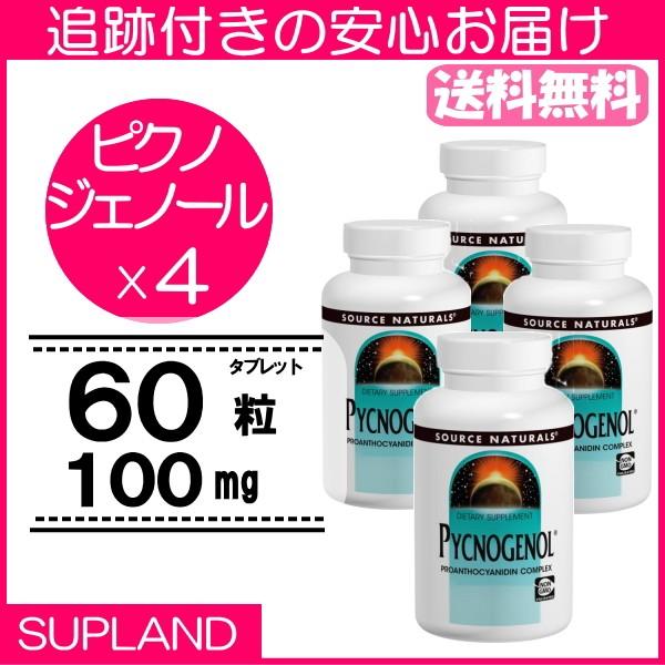 ピクノジェノール 100mg 60錠 4個セット ディフェンスシステム ソースナチュラルズ