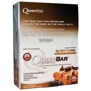 クエストバー プロテインバー チョコレートチップクッキー生地 12本 (1本60g) Quest Nutrition社｜spl